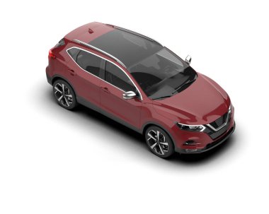 Araba beyaz arka planda izole edilmiş. 3d oluşturma.