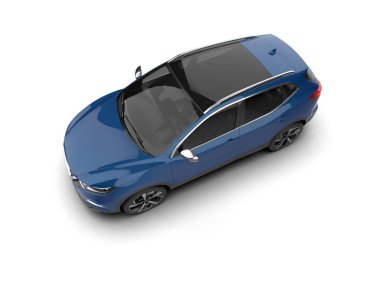 modern lüks mavi araba - arka plan - 3 boyutlu görüntüleme