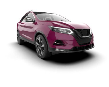 Beyaz arka planda lüks bir cip arabası. 3d oluşturma