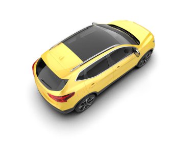 Modern şehir arabası. Beyaz arka planda yapılmış..