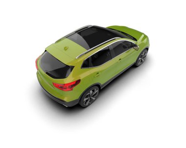 Modern araba beyaz arka planda izole edilmiş. 3d oluşturma.