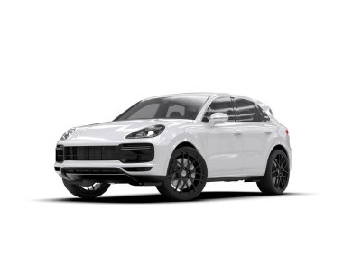 Beyaz arka planda modern bir araba. 3d illüstrasyon