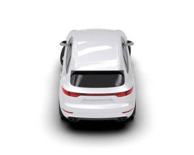 Beyaz arka planda izole edilmiş gerçekçi beyaz araba. vektör