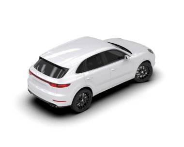 Beyaz spor araba - arkadan görünüm