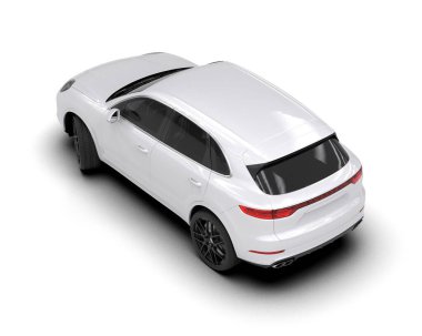 beyaz modern cip arabası beyaz arka planda izole edilmiş. 3d oluşturma