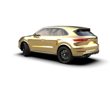 Beyaz arka planda izole edilmiş modern lüks araba - 3 boyutlu illüstrasyon