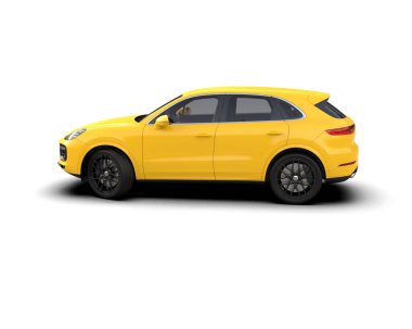 modern araba beyaz arka planda izole edildi. 3 boyutlu görüntüleme