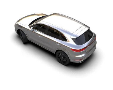 Araba beyaz arka planda izole edilmiş. 3d oluşturma -