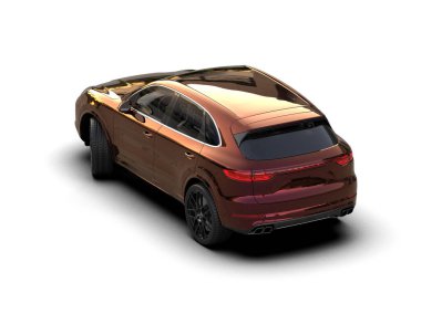 Stüdyo ortamında markasız bir SUV 'un 3 boyutlu çizimi