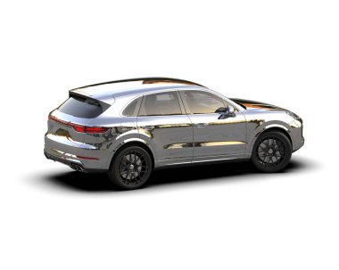 Araba beyaz arka planda izole edilmiş. 3 Boyutlu Hazırlama