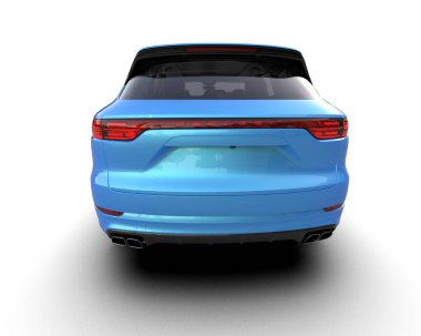 Araba beyaz arka planda. 3d illüstrasyon.