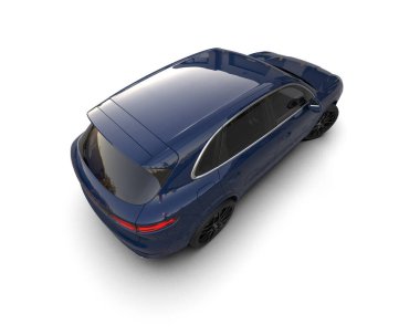 mavi araba 3 boyutlu görüntüleme