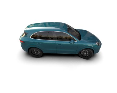 modern araba gölgeli beyaz arka planda izole edilmiş. 3d oluşturma