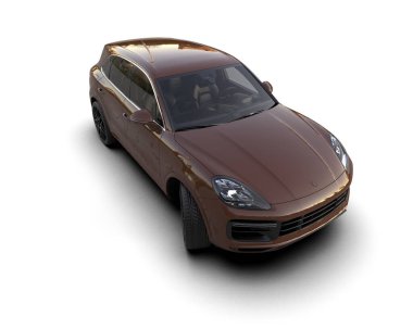 Modern araba beyazda izole edilmiş. 3d oluşturma