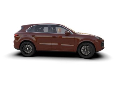 SUV beyaz arkaplanda izole edildi