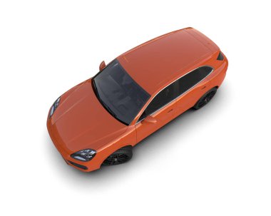 turuncu spor araba - üst görünüm