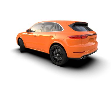 beyaz arkaplandaki modern araba 3 boyutlu görüntüleme