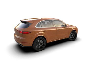 Araba beyaz arka planda izole edilmiş. 3d oluşturma.