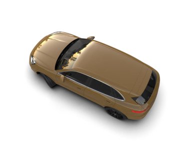 beyaz arkaplanda izole edilmiş bir araba