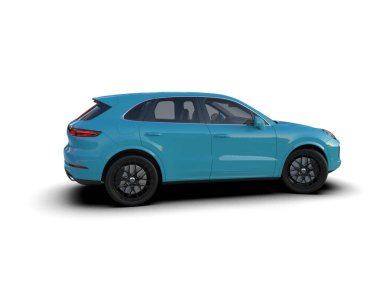 Araba beyaz arka planda izole edilmiş. 3d oluşturma