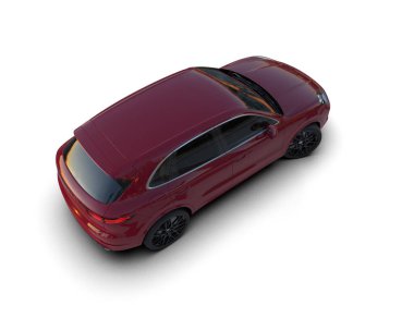 Beyaz arkaplandaki bir arabanın 3 boyutlu canlandırması