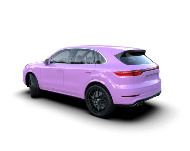 modern pembe araba beyaz arka planda izole edilmiş
