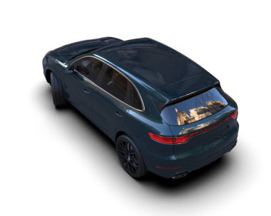 Şehir ışıkları olan siyah bir araba.