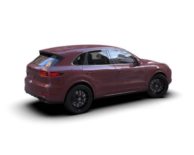 Bir markanın 3 boyutlu görüntülemesi - daha az genel SUV arabası beyaz arkaplanda izole edildi