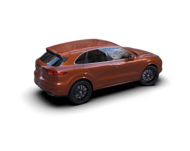 kırmızı modern SUv beyaz üzerine izole