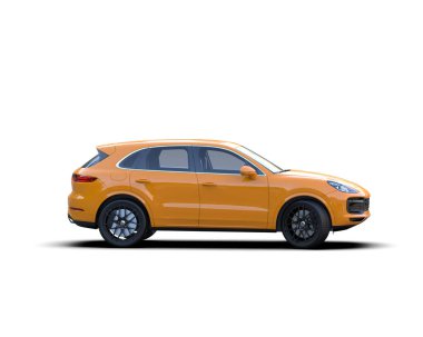 araba turuncu 3D görüntüleme