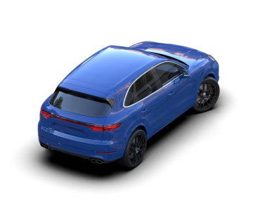 Beyaz arka planda izole edilmiş modern lüks araba. 3d oluşturma -