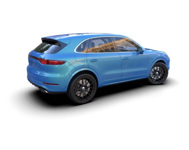 Beyaz arka planda modern lüks bir araba.