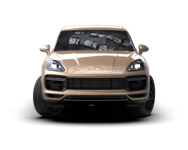 Beyaz arka planda izole edilmiş modern lüks şehir arabası. 3 boyutlu.