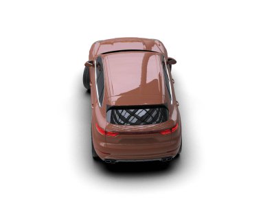 Beyaz arka planda gölgesi olan modern şehir arabası. 3d oluşturma