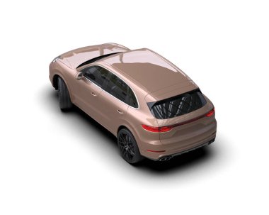 beyaz arkaplandaki modern araba 3 boyutlu görüntüleme