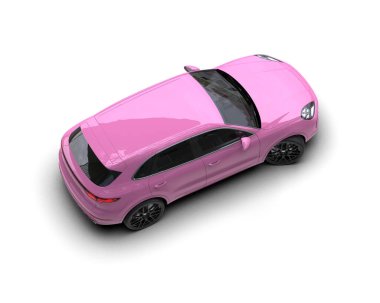 Siyah sırtlı pembe spor araba.