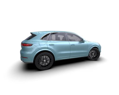 Araba beyaz arka planda izole edilmiş. 3D görüntüleme - illüstrasyon