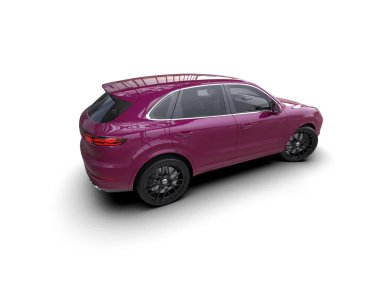 Siyah arka planı olan pembe bir cip. 3d oluşturma