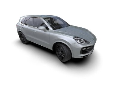 Modern lüks araba siyah arka planda izole edilmiş. 3d illüstrasyon