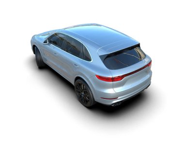 arkaplanda izole edilmiş araba, 3 boyutlu görüntüleme.