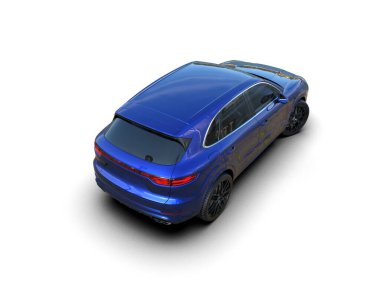 Araba beyaz arka planda izole edilmiş. 3d illüstrasyon - resim