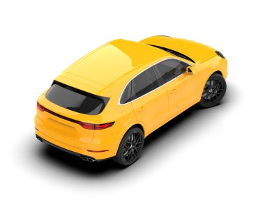 beyaz arka planda modern kompakt araba