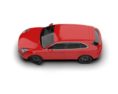 Beyaz arkaplanda 3 boyutlu araç izole edildi