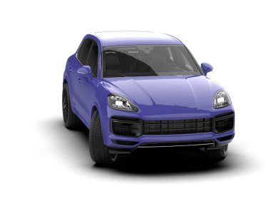 beyaz arka planda mor modern araba