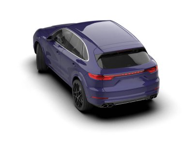 Siyah lüks araba, beyaz arka planda izole edilmiş. 3d illüstrasyon.