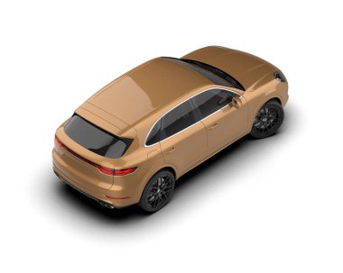 modern araba beyaz arka planda izole edildi. 3 boyutlu çizim - illüstrasyon