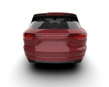 siyah araba - arka görünüm, 3D görüntüleme