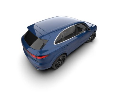 Stüdyo ortamında markasız bir arabanın 3 boyutlu çizimi