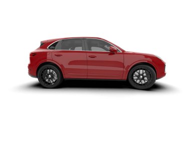modern kırmızı SUV - yan görünüm