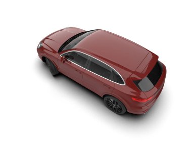 beyaz zemin üzerine kırmızı lüks araba